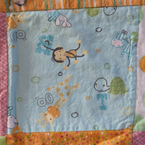 Handmade Patchwork Flannel Reversible Baby Blanket - Picture 5 of 16